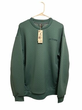Adidas XPL Teal Waffle-Texture Crewneck Sweater. Size Medium. New with tags